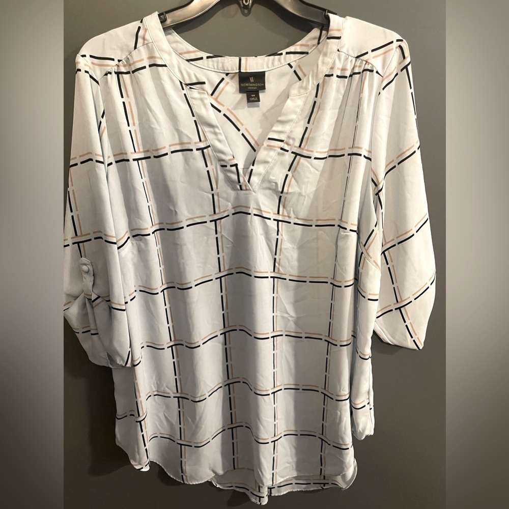 Women’s top, 3/4 length sleeves, 1X, Worthington
